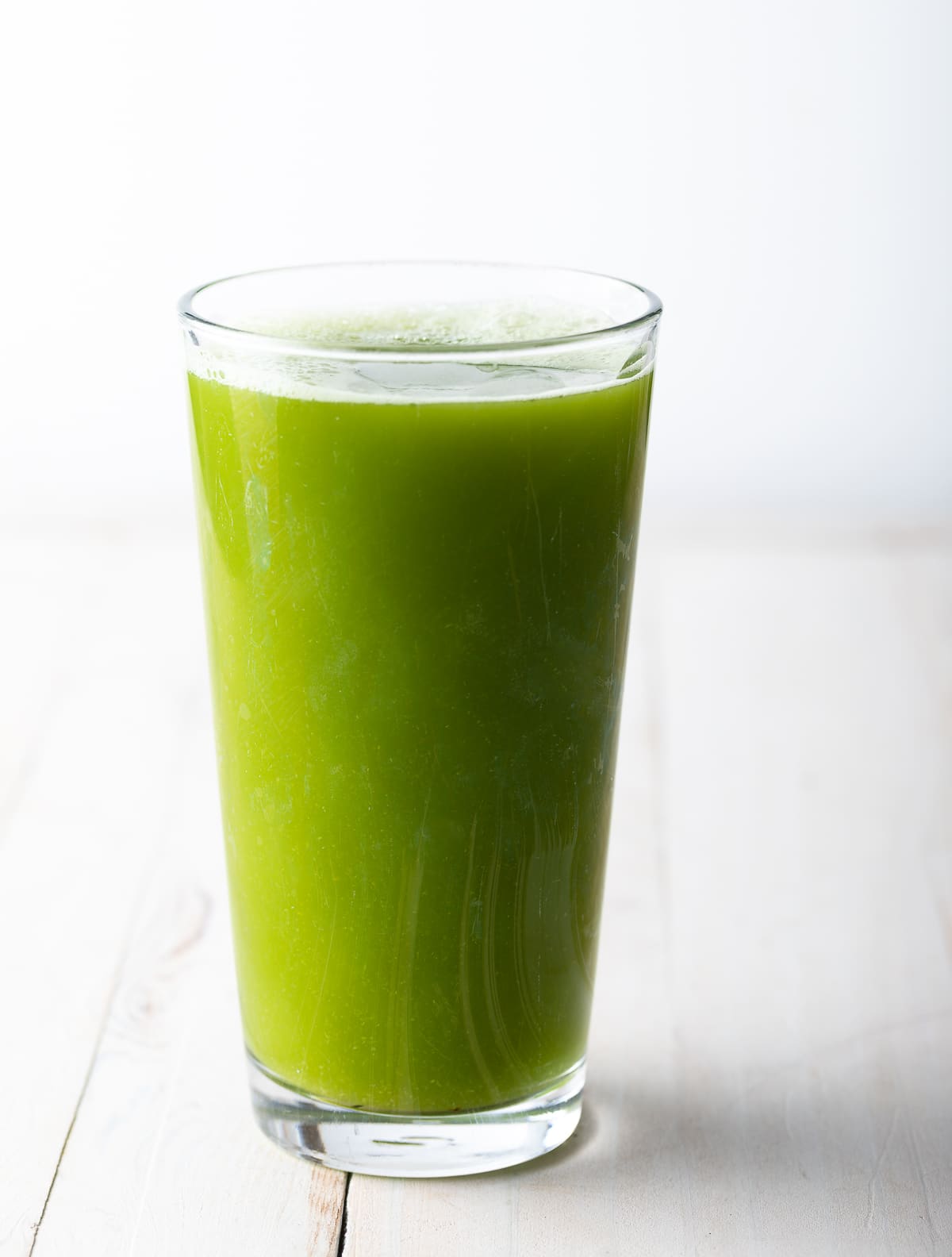 Glass of celery juice.