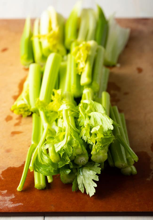 fresh celery stalks