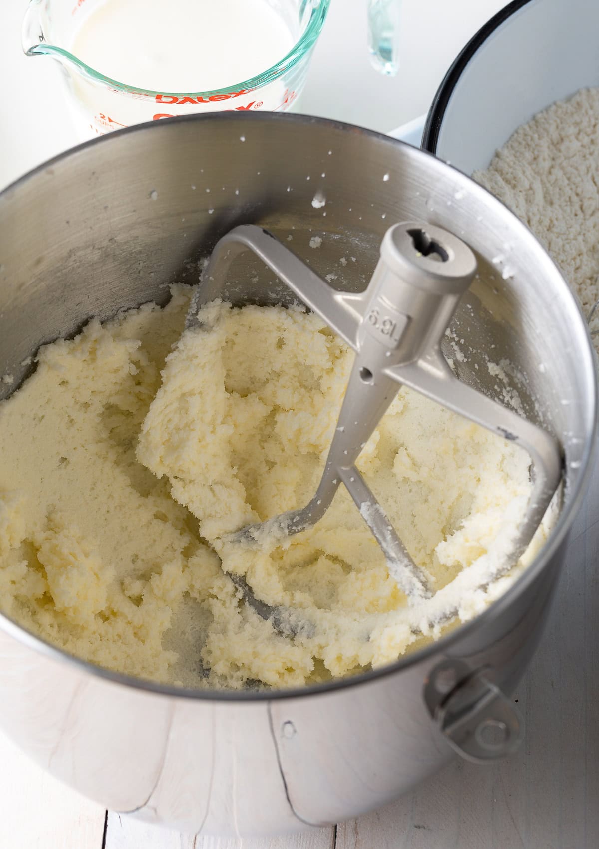 butter and sugar creamed together