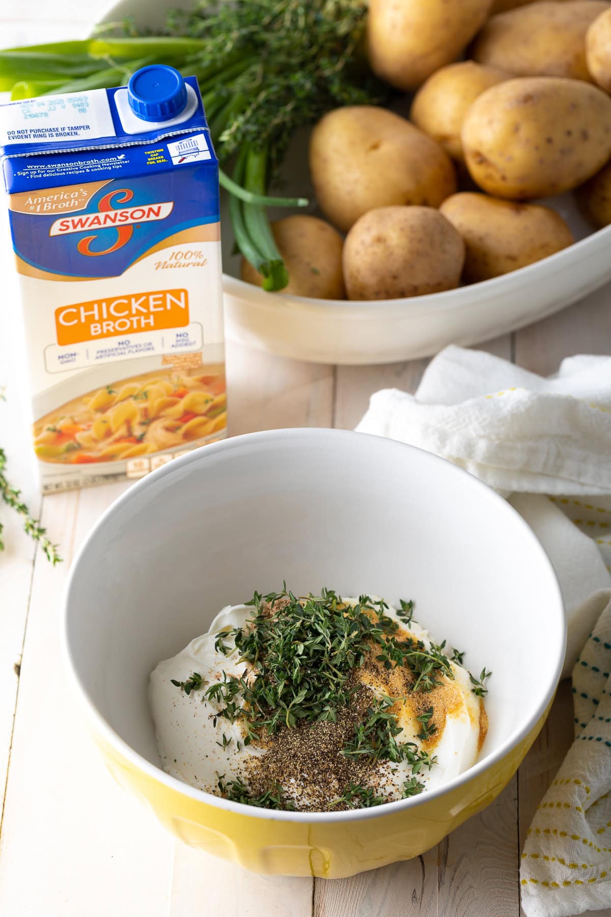 Ingredients for sauce in a bowl.