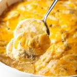 Cheesy Scalloped Potatoes (au Gratin) Recipe #ASpicyPerspective #potatoes #scalloped #gratin #cheese #baked #comfortfood #potato #best #holiday
