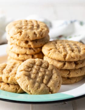 BEST Easy Peanut Butter Cookies Recipe #ASpicyPerspective #cookies #PNB #peanut #peanutbutter #best #holiday #christmas #halloween #easter