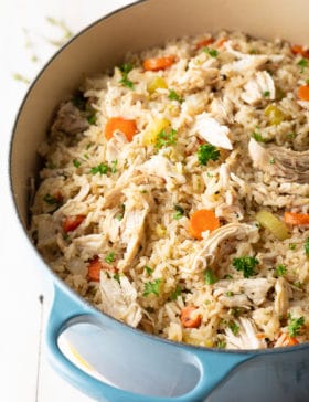 Easy Chicken and Rice Recipe #ASpicyPerspective #chicken #rice #instantpot #crockpot #slowcooker #southern