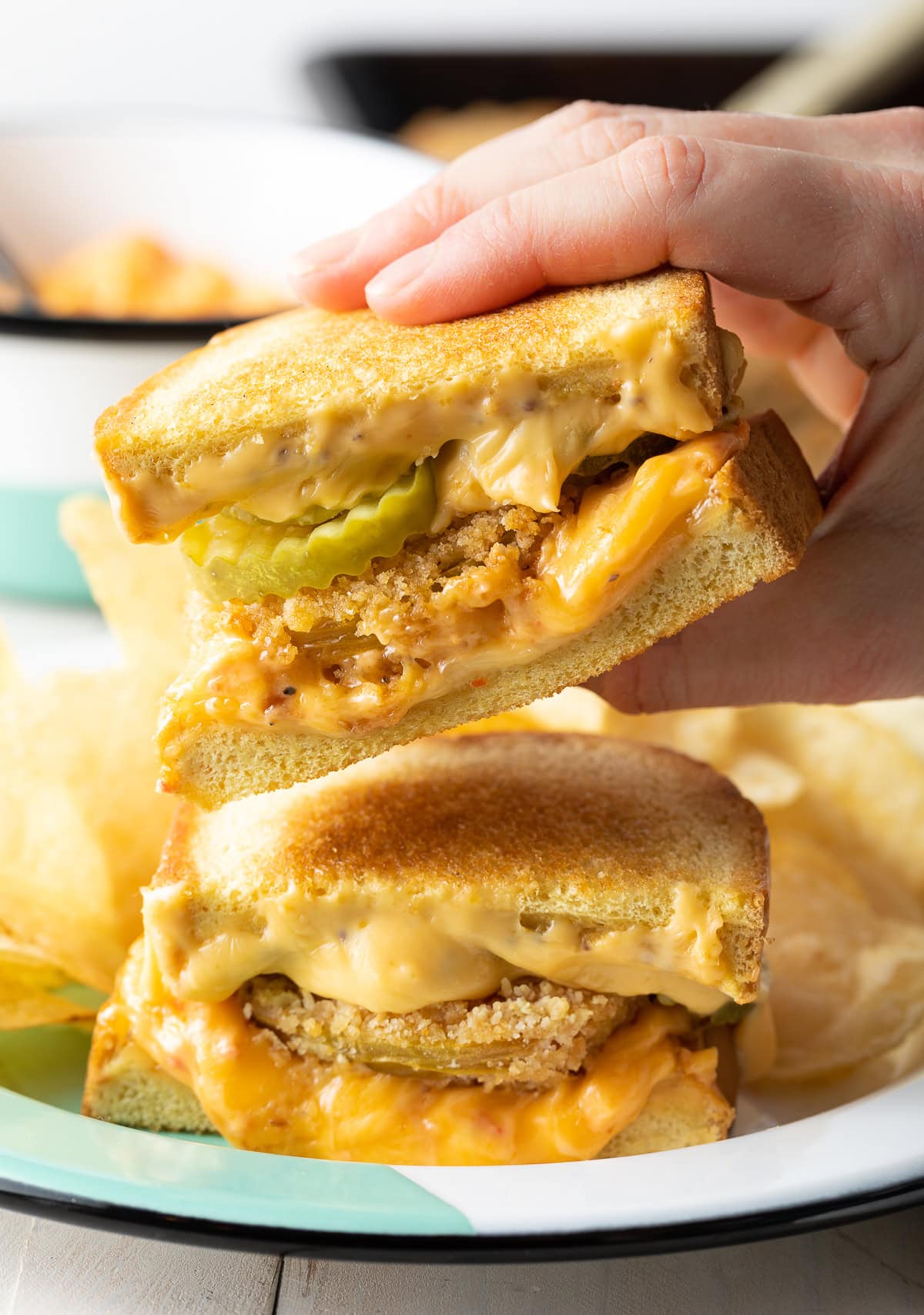 Pimento Grilled Cheese Recipe with Fried Green Tomatoes