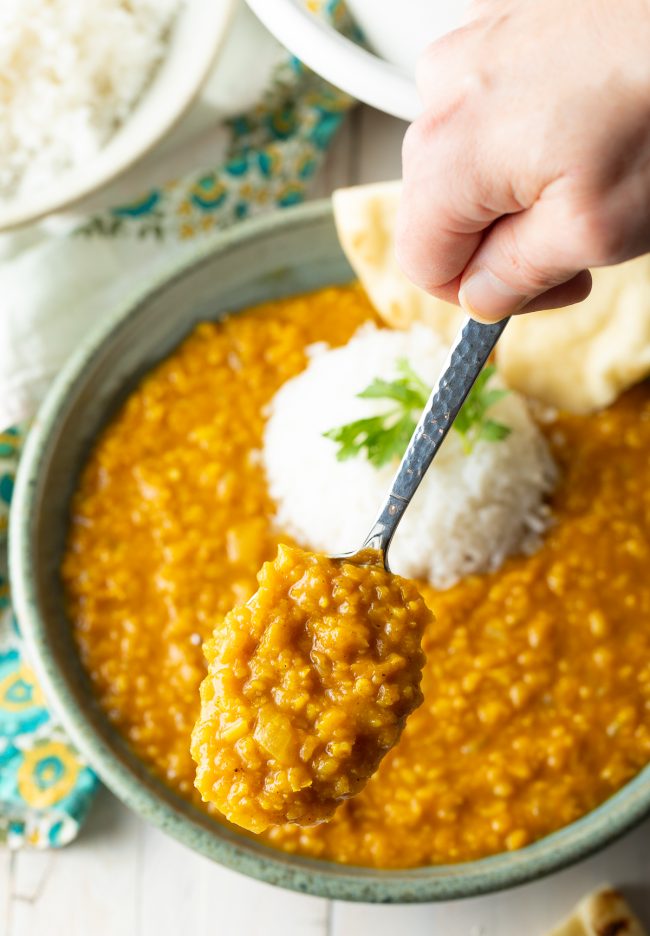 Moong Dal on spoon