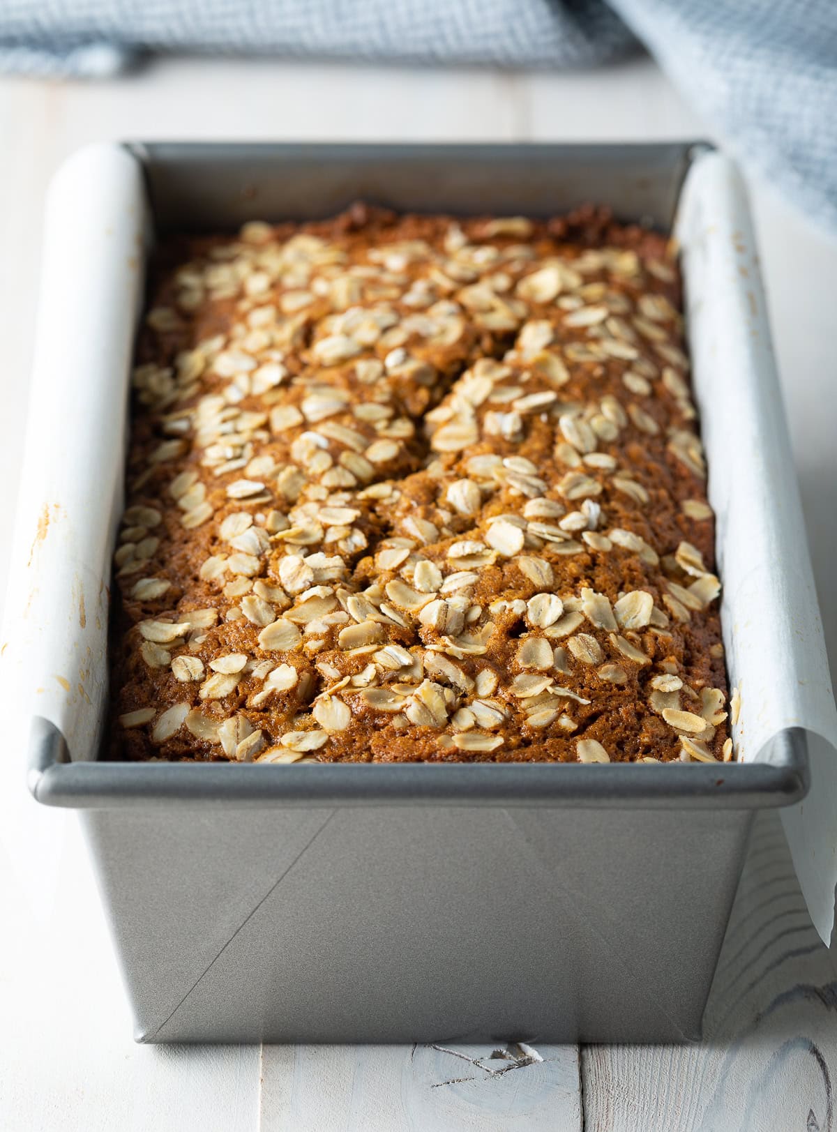 Baked banana oatmeal bread.
