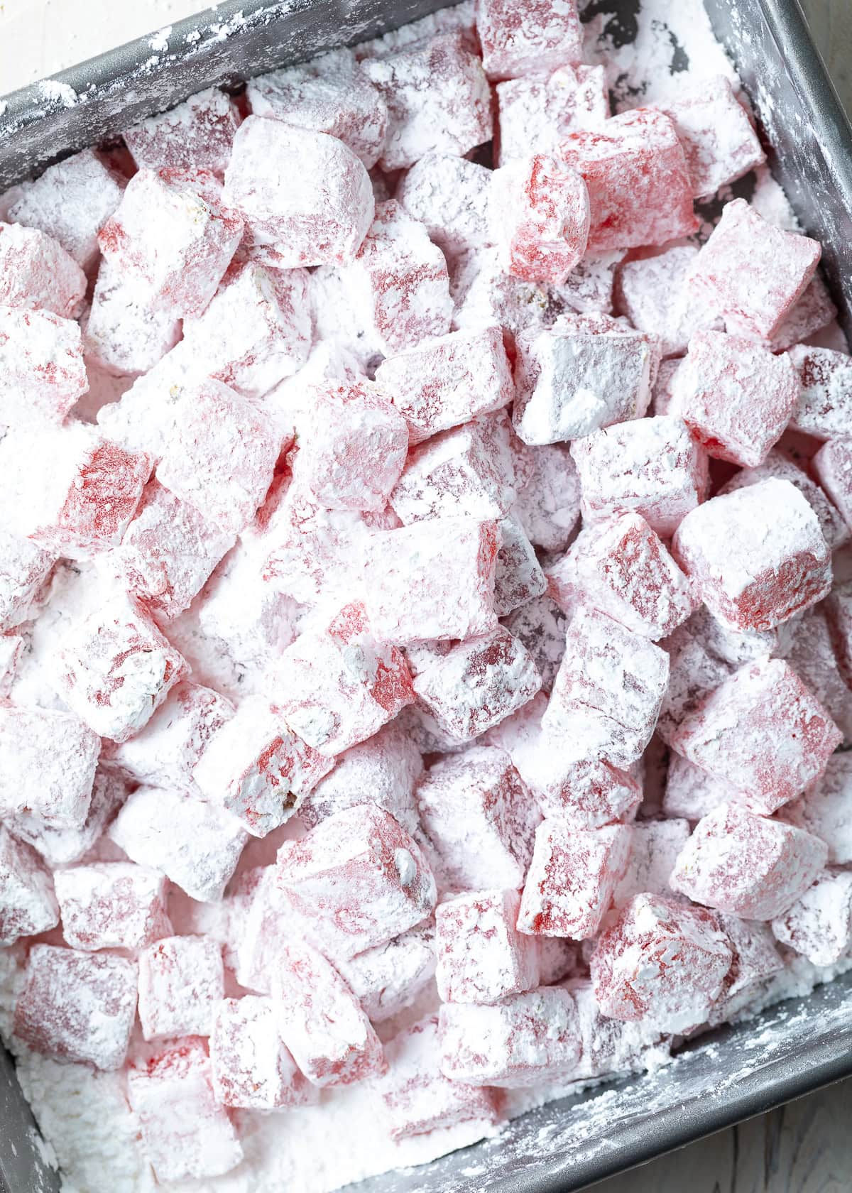 turkish delight chunks in pan