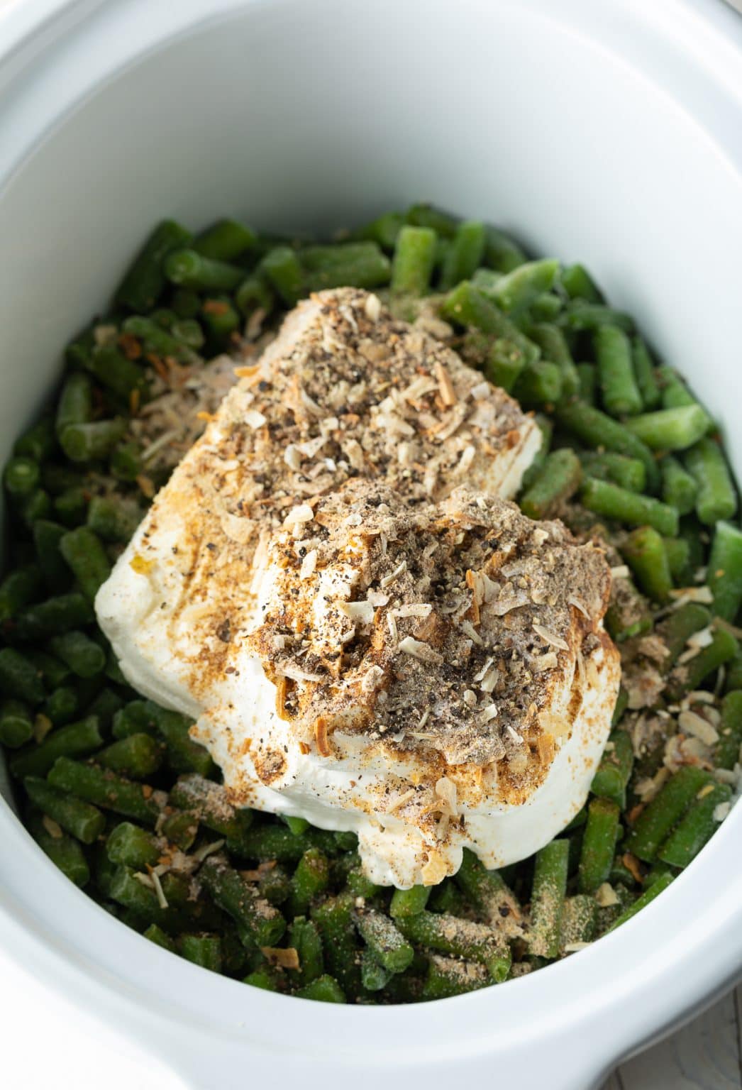 Crockpot Green Bean Casserole with Cream Cheese A Spicy Perspective