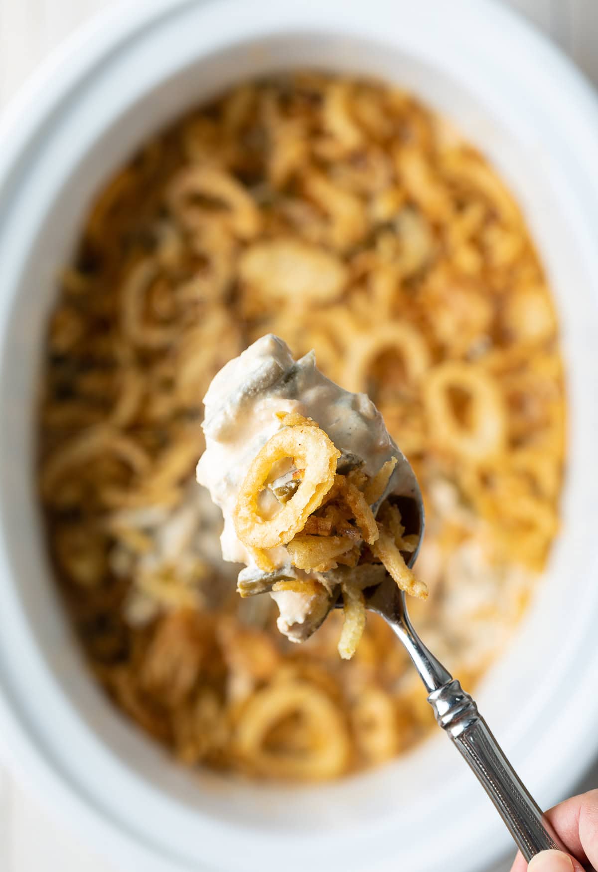 Crockpot Green Bean Casserole with Cream Cheese A Spicy Perspective