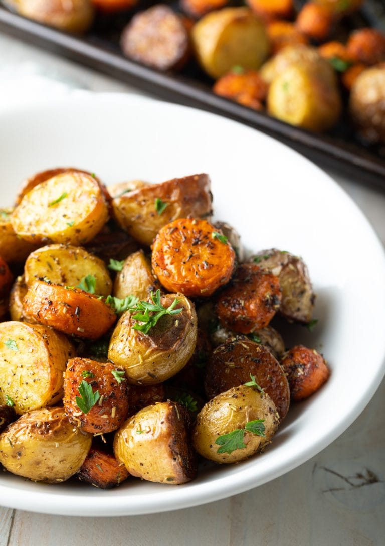 Oven Roasted Potatoes and Carrots with Herbs - A Spicy Perspective