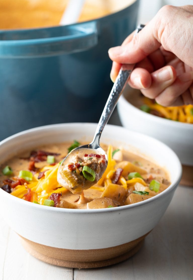 Bacon Cheeseburger Soup (Crockpot) A Spicy Perspective