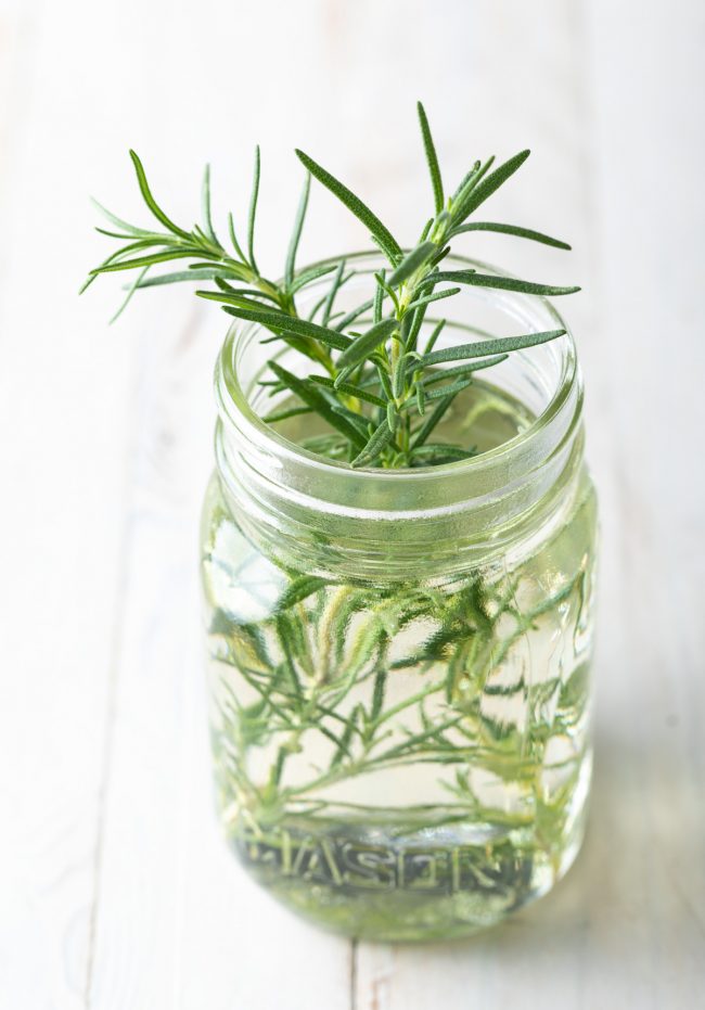 simple syrup with fresh herbs