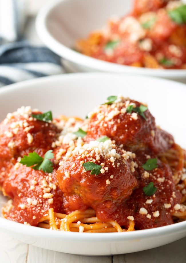 simple sauce and classic meatballs