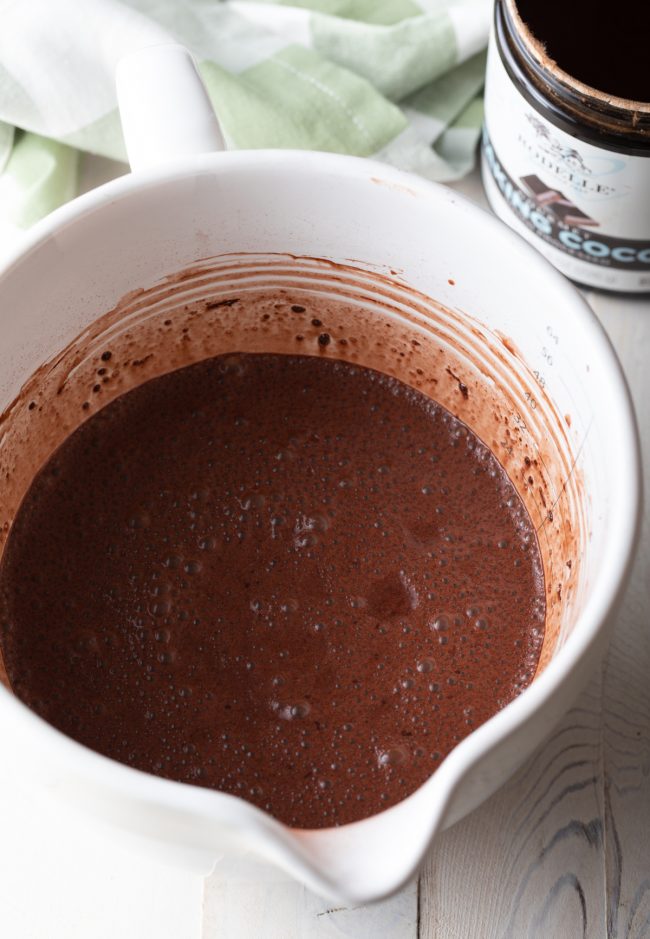 cocoa and plant milk mixture