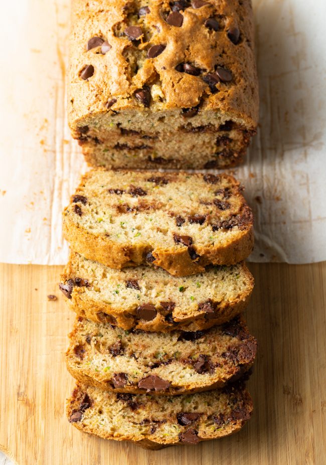 best zucchini bread loaded with chocolate chips and lemon zest