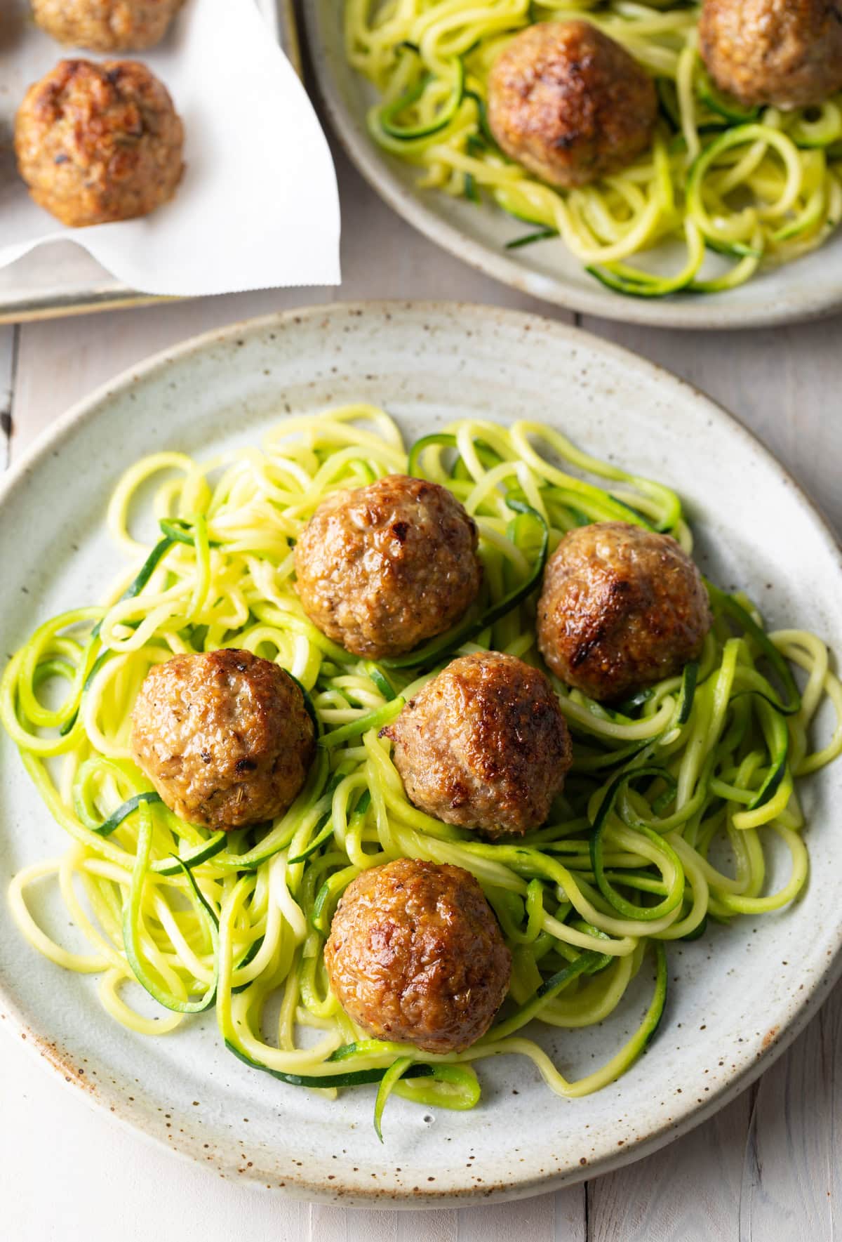 low carb meatballs with zoodles