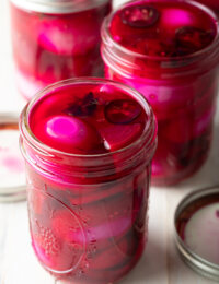 spicy pickled eggs with beets