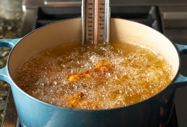 fried chicken in hot oil