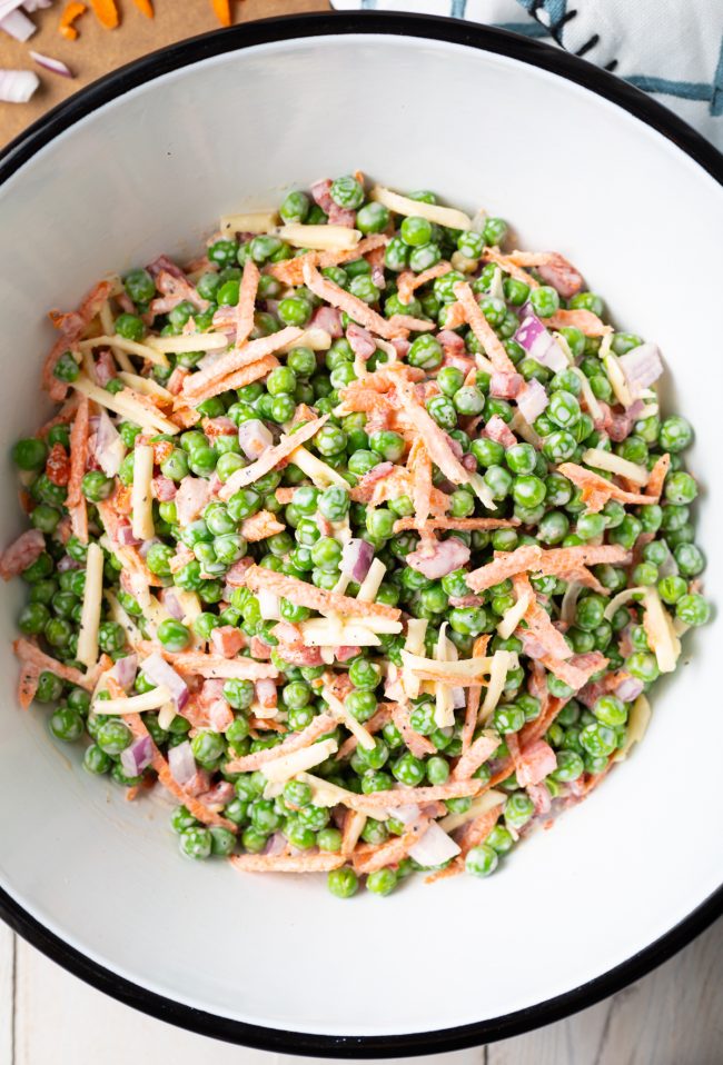 bowl of homemade healthy pea salad