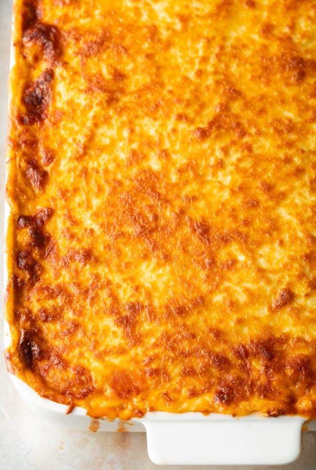 golden baked Greek lasagna