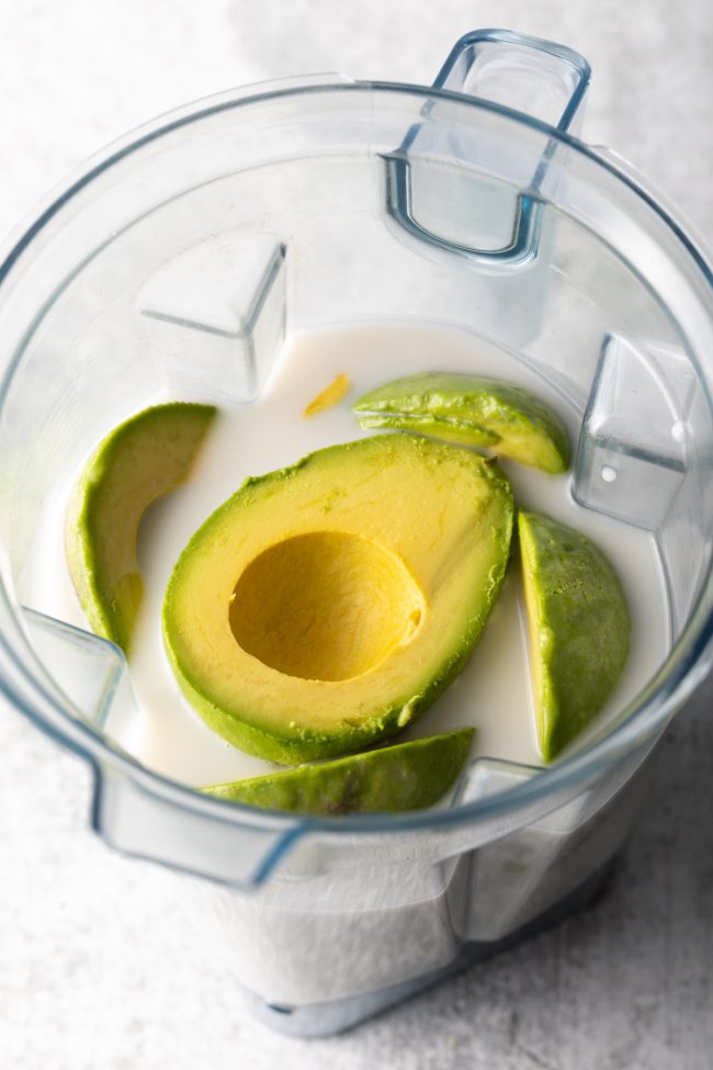 adding avocados to the dairy-free recipe