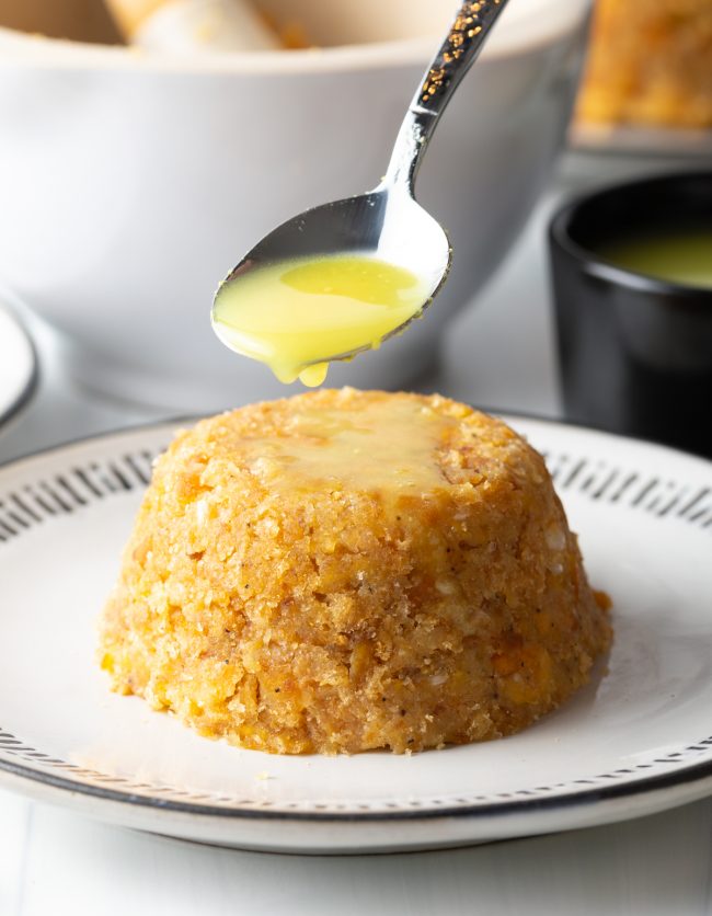 plated mofongo from Puerto Rico with creamy sauce