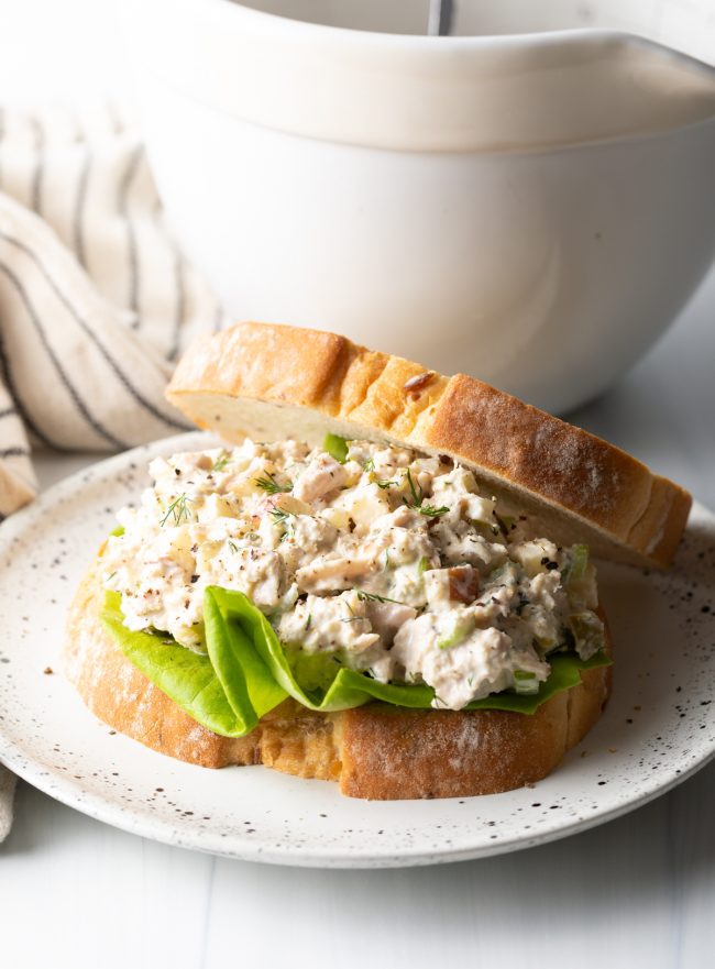 bread with lettuce and homemade tuna salad