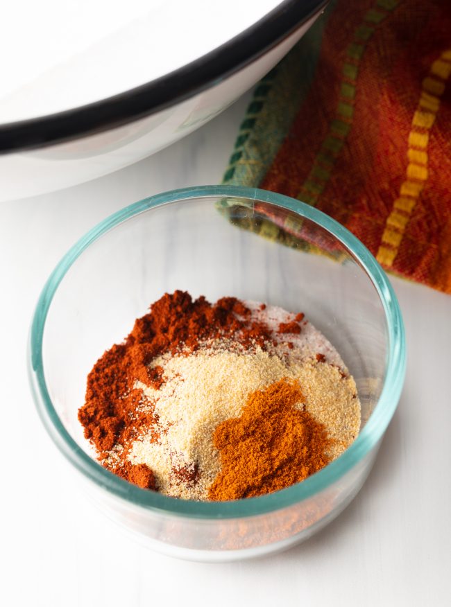 spices in a small glass bowl