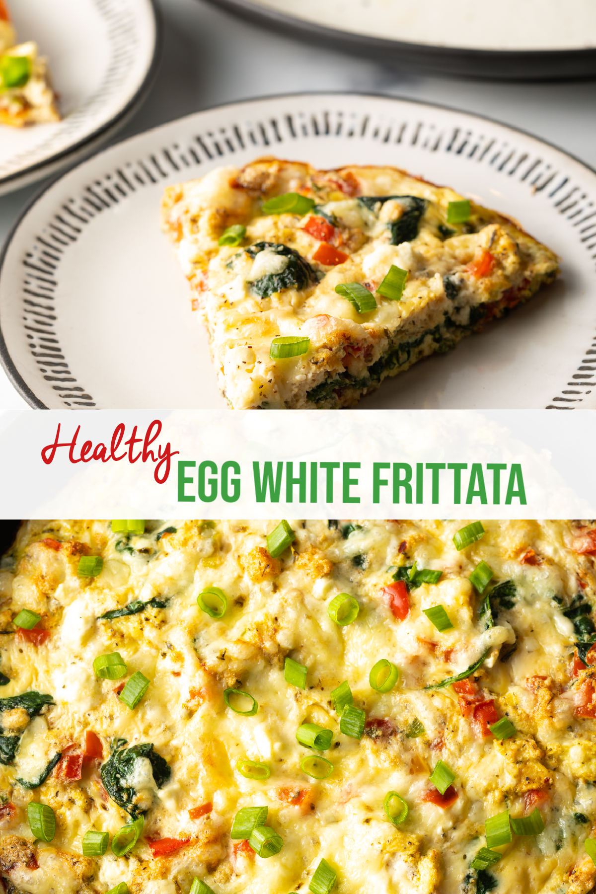 healthy egg white frittata with spinach and peppers