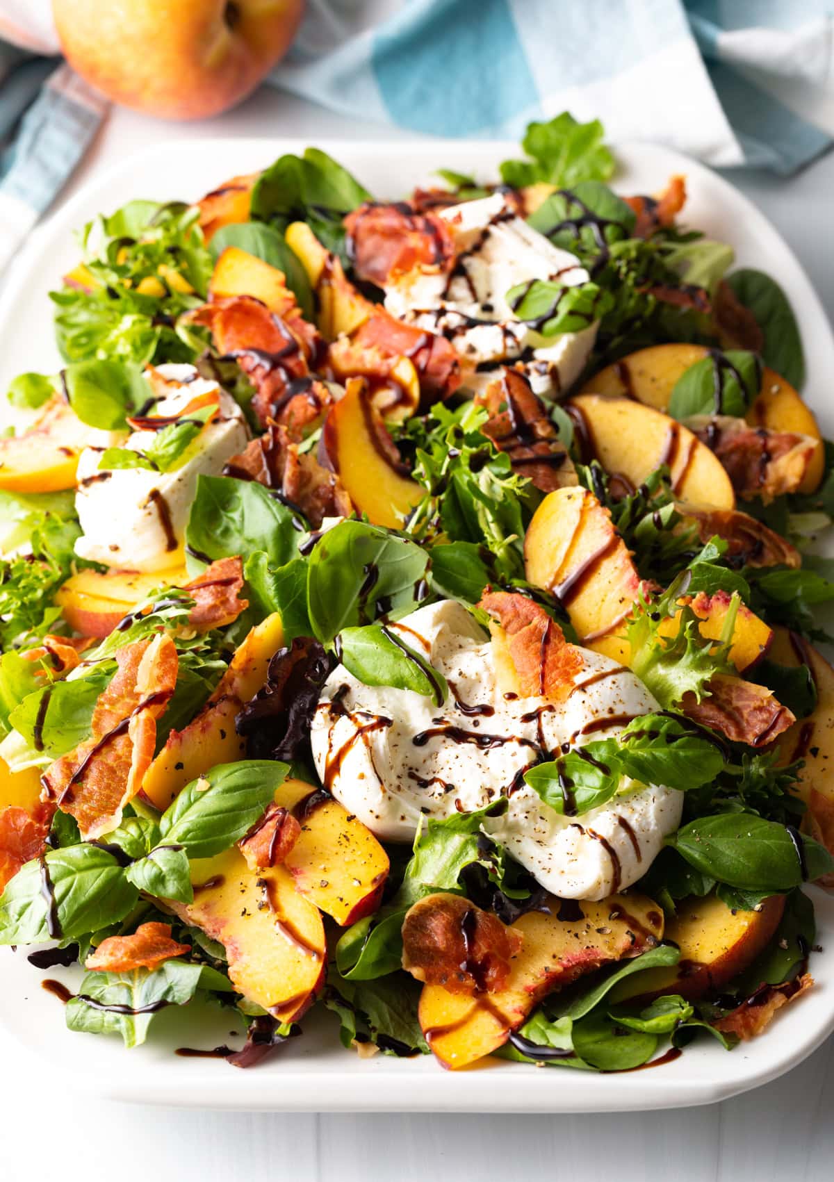 Peach Burrata Caprese Salad - A Spicy Perspective