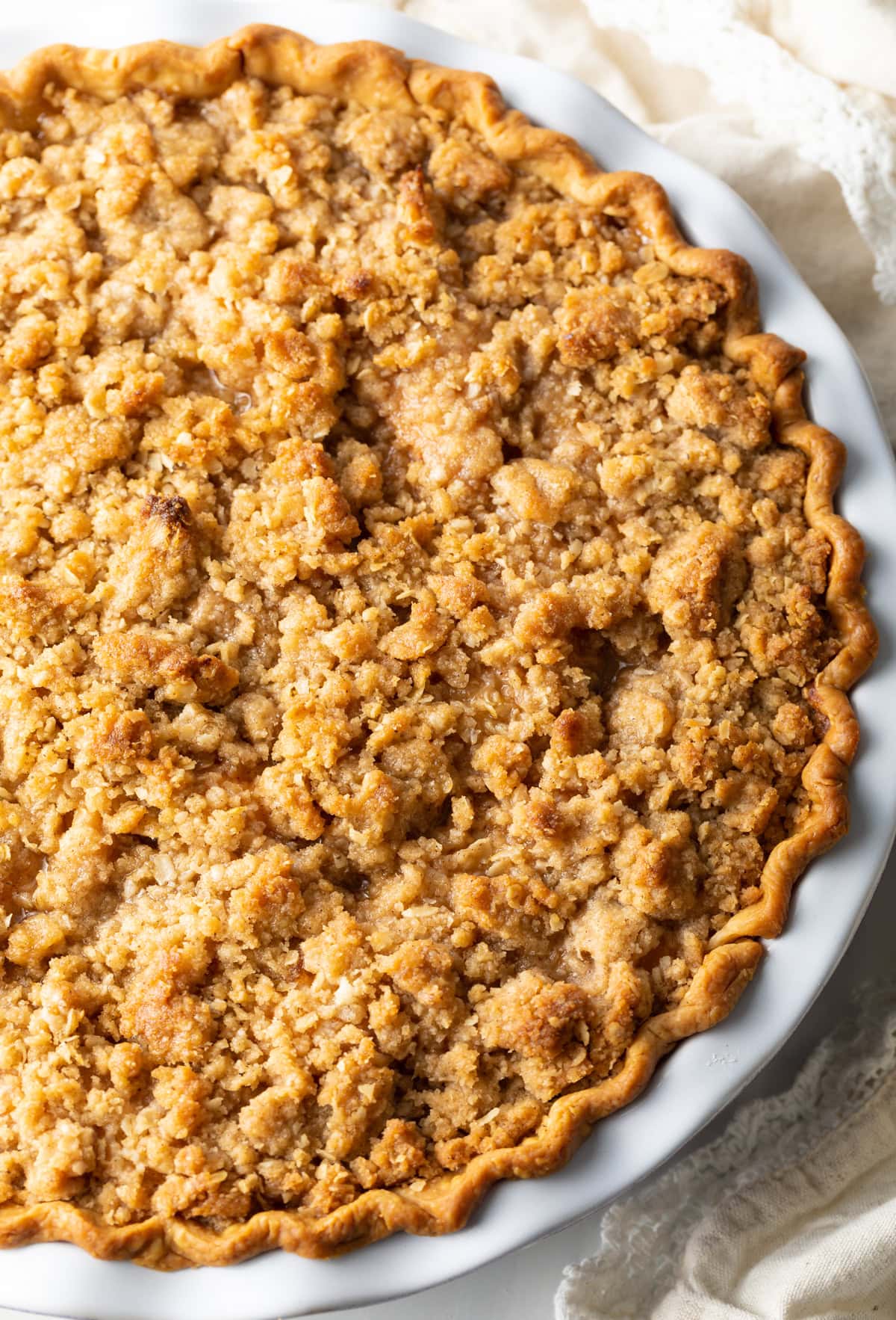 Baked peach pie.