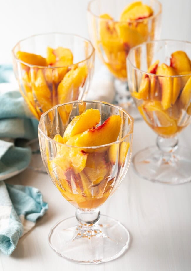 place fruit in glass cups