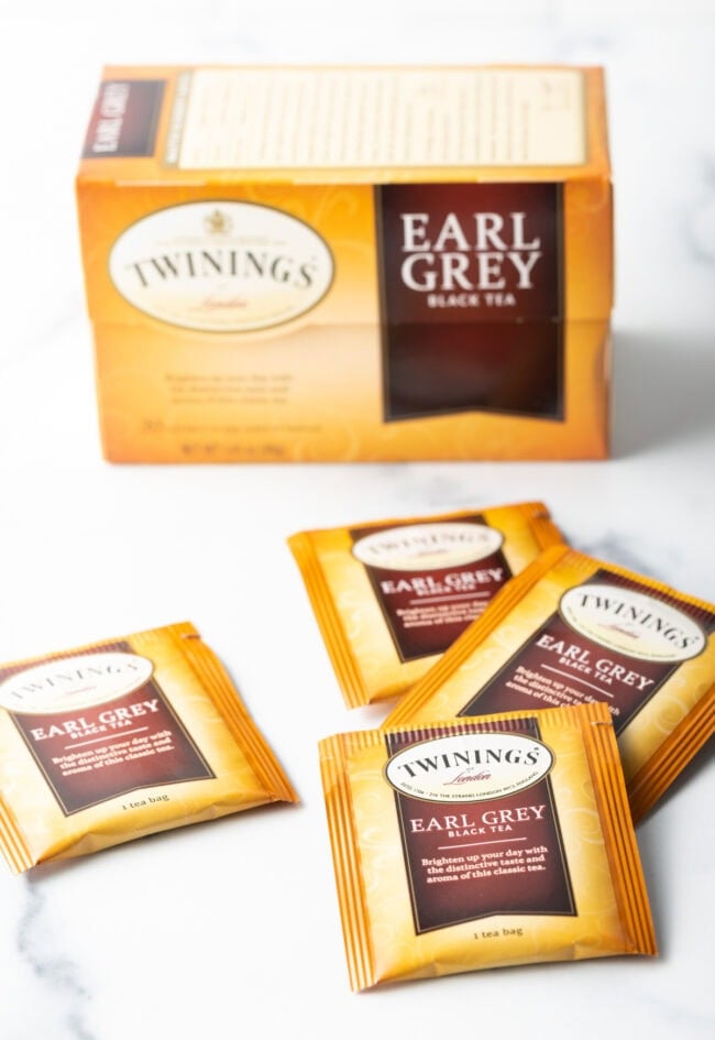 Bags of Earl grey tea.