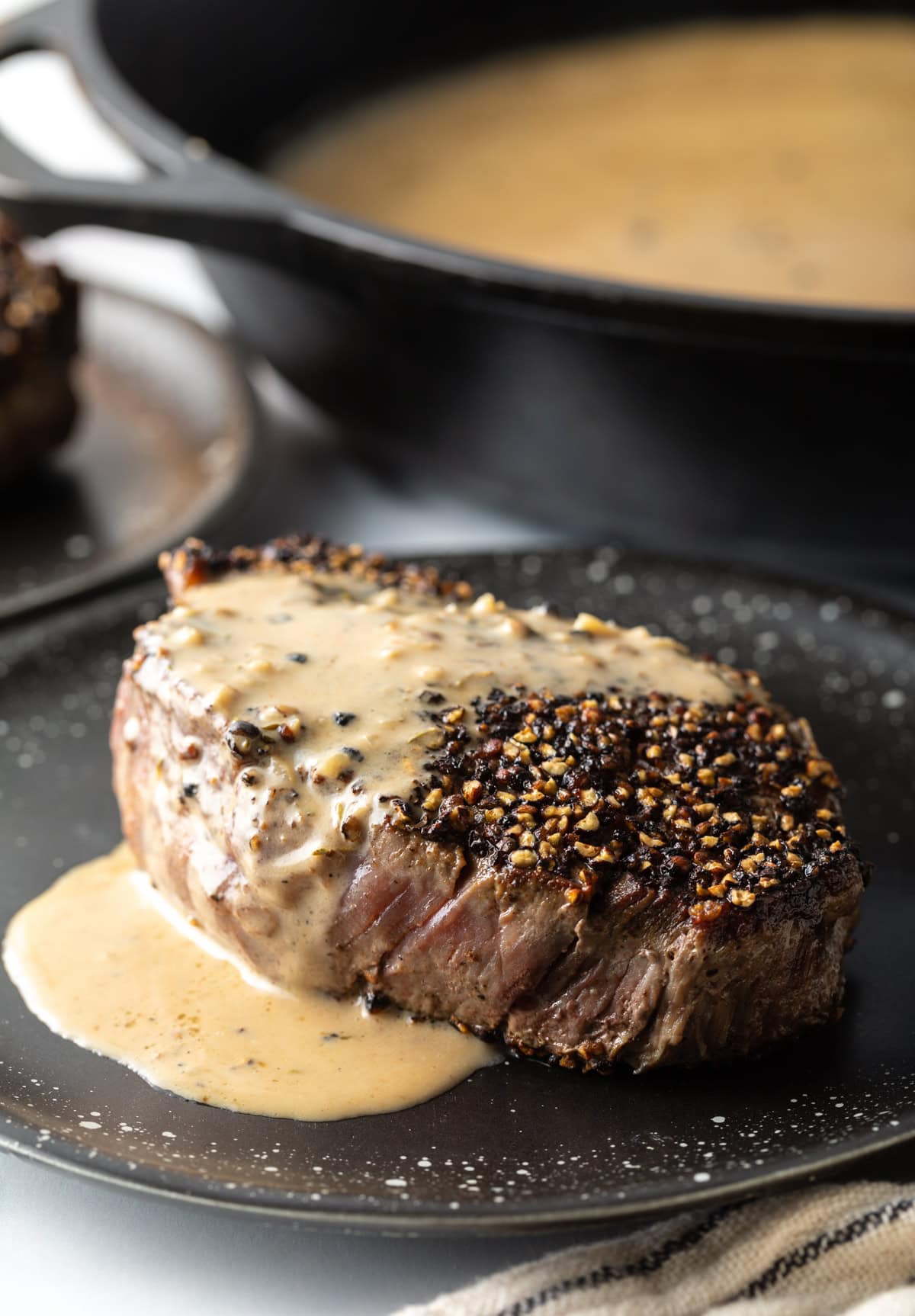 Steak au Poivre Recipe with Cognac Cream Sauce