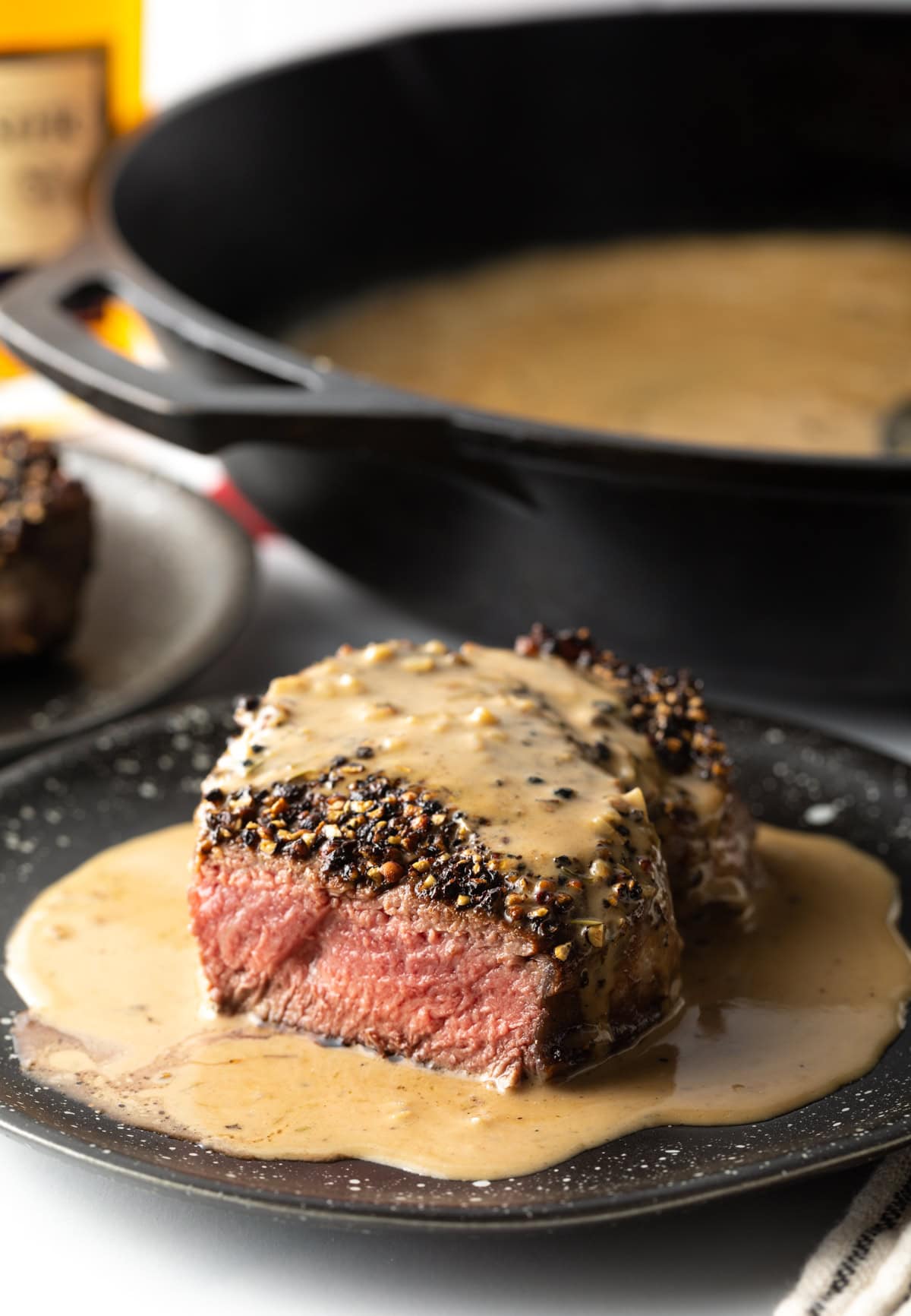 Steak au Poivre Recipe with Cognac Cream Sauce