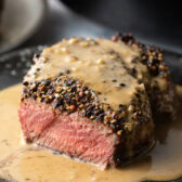 Steak au Poivre Recipe with Cognac Cream Sauce