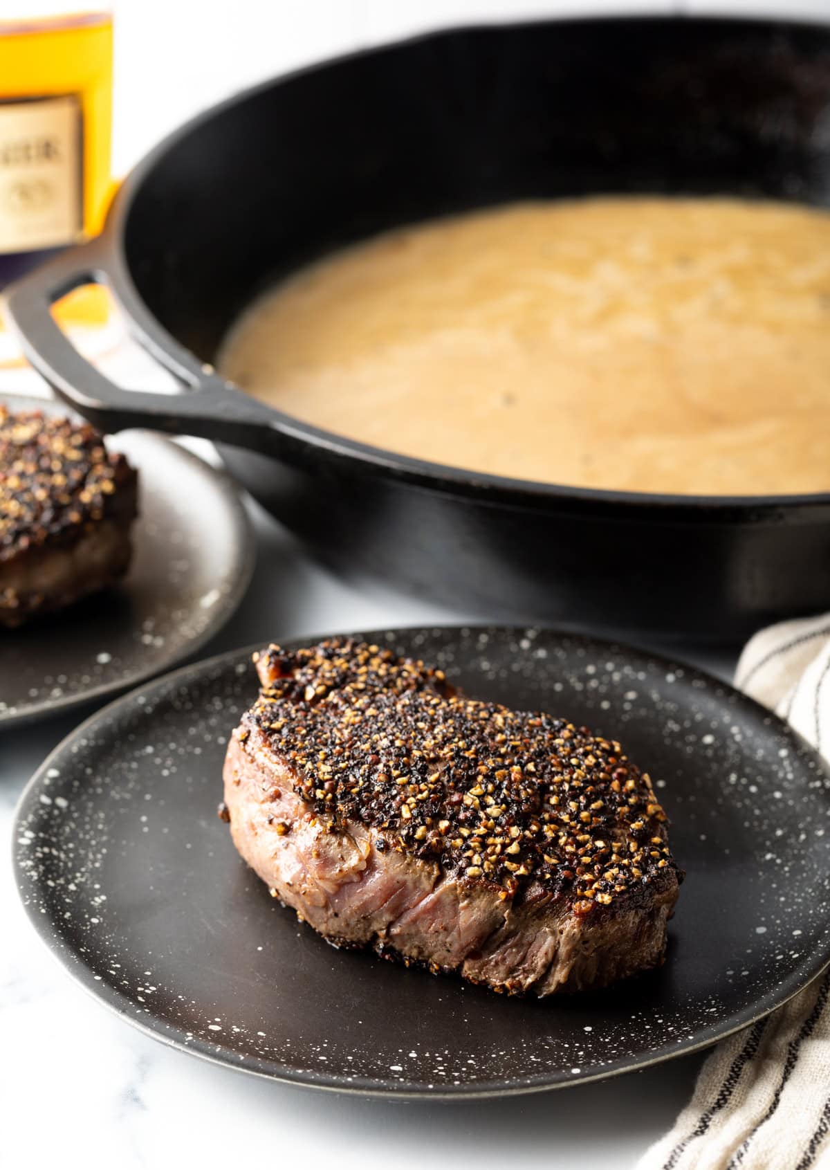 Steak au Poivre Recipe with Cognac Cream Sauce