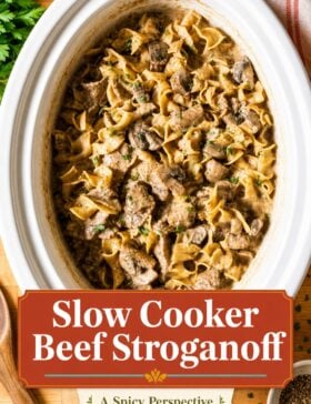 slow cooker stroganoff pin graphic