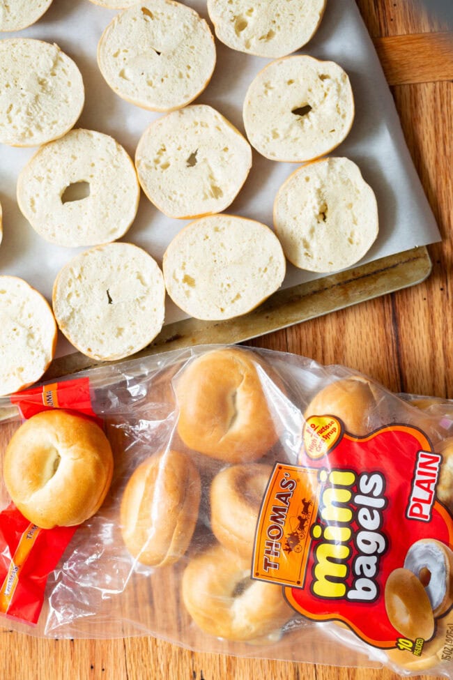 5 Ingredient Bagel Bites with Steak and Blue Cheese - 48