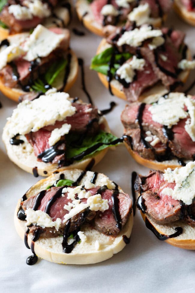 5 Ingredient Bagel Bites with Steak and Blue Cheese - 20