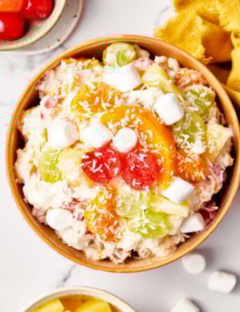 Recipe for Ambrosia Salad - overhead shot