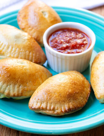 Spinach Ricotta Calzone Recipe on plate