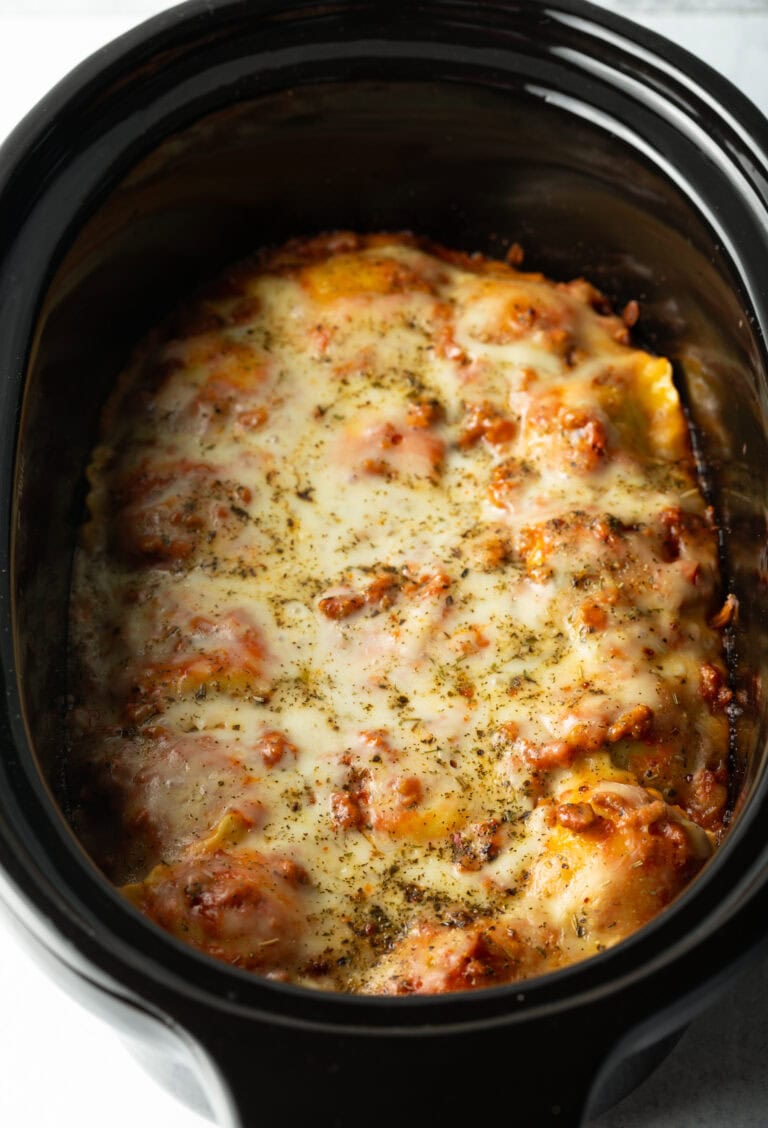 Crockpot Ravioli Lasagna Casserole Recipe (Video) A Spicy Perspective