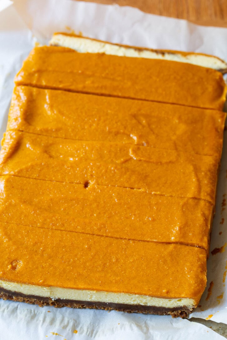 Pumpkin Cheesecake Bars - 53