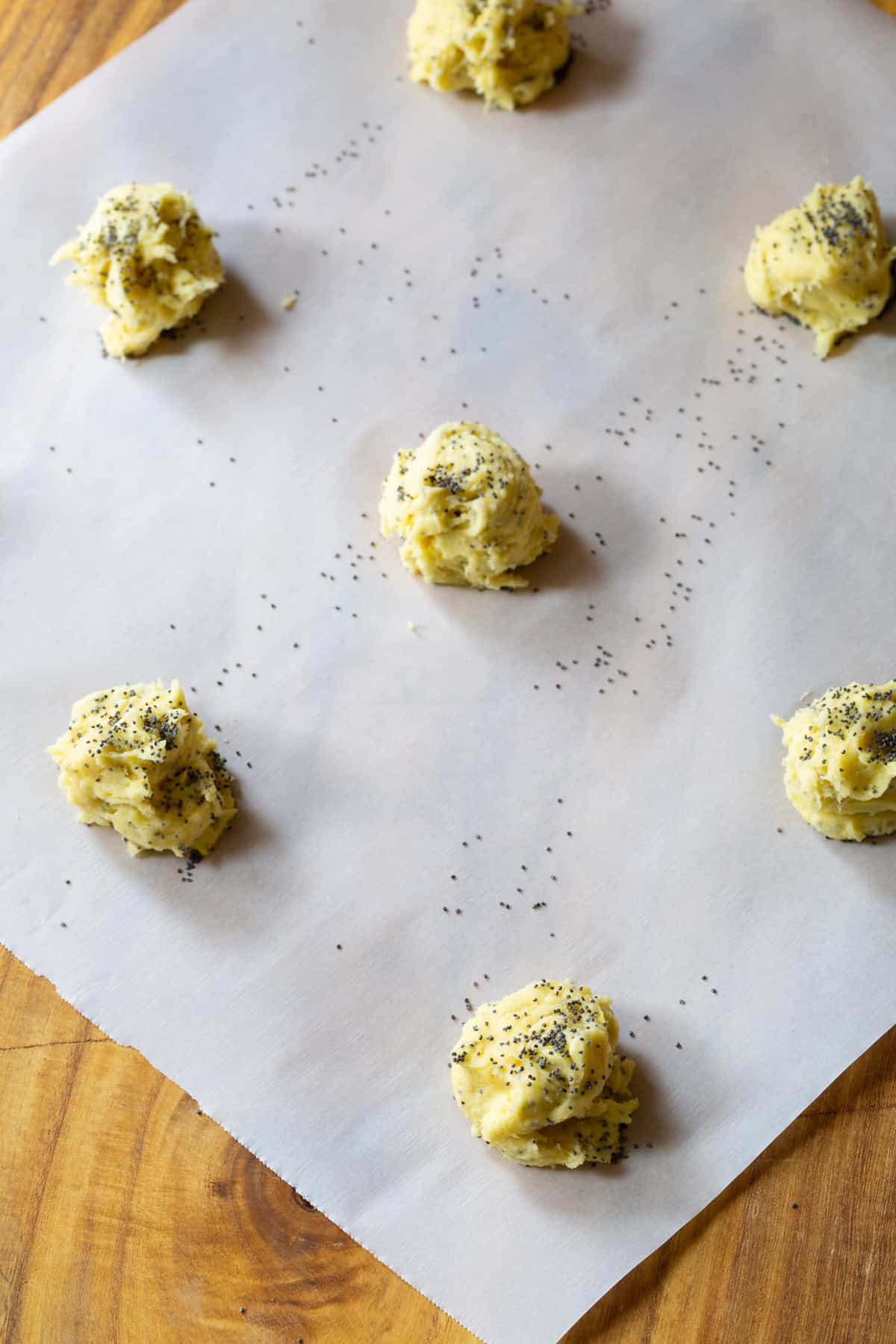 dough balls on baking sheet