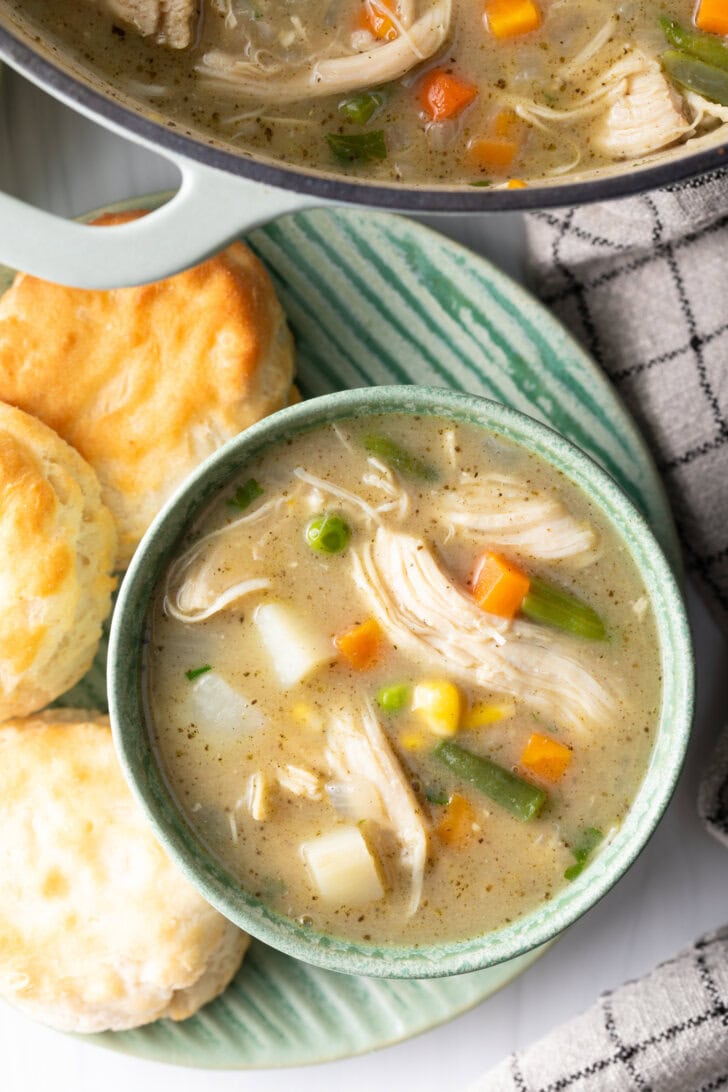 Chicken Pot Pie Soup  With Biscuits  - 1