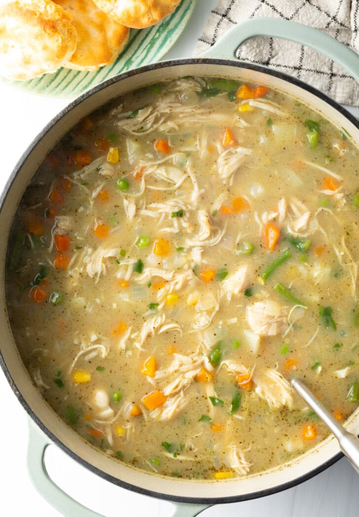Chicken Pot Pie Soup  With Biscuits  - 5