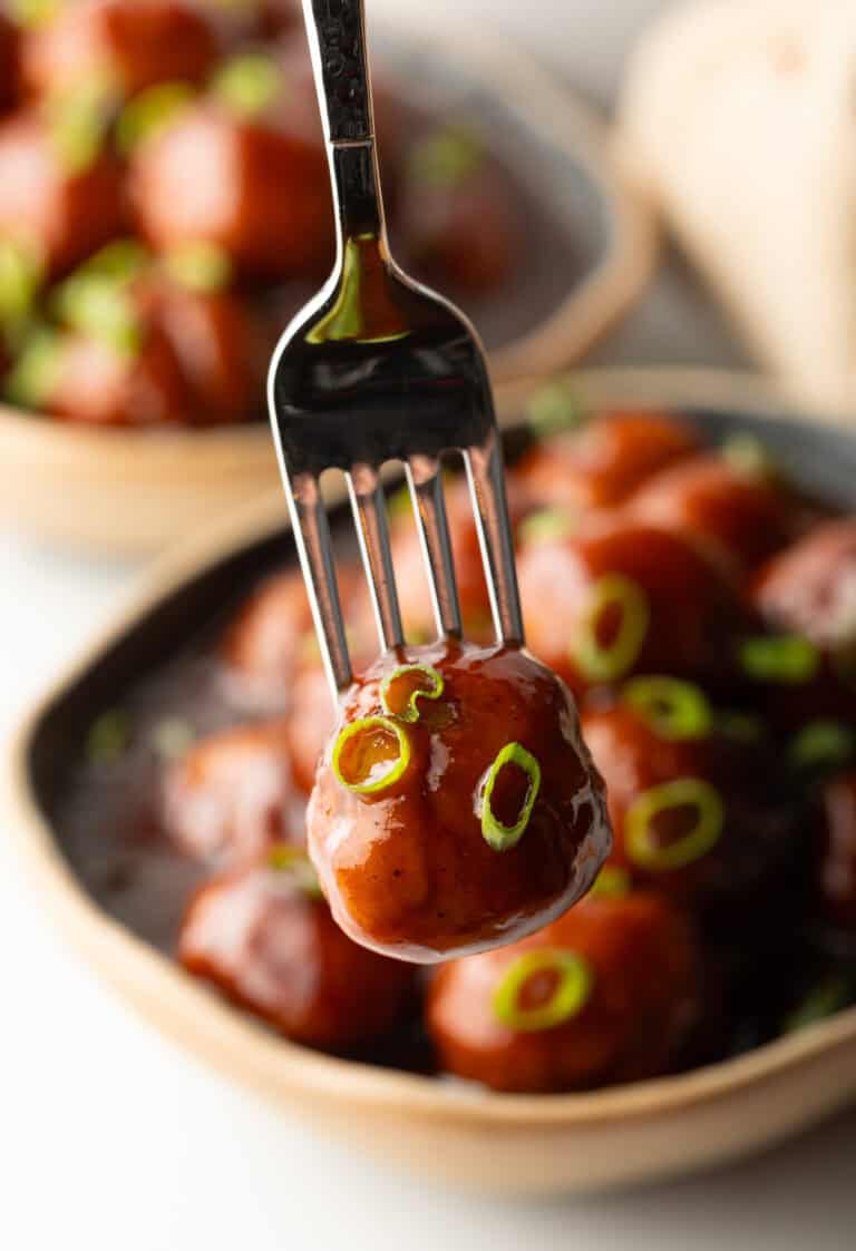Crockpot BBQ Meatballs (4 Ingredients) - A Spicy Perspective