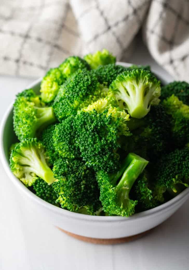 Cooked broccoli on the stovetop