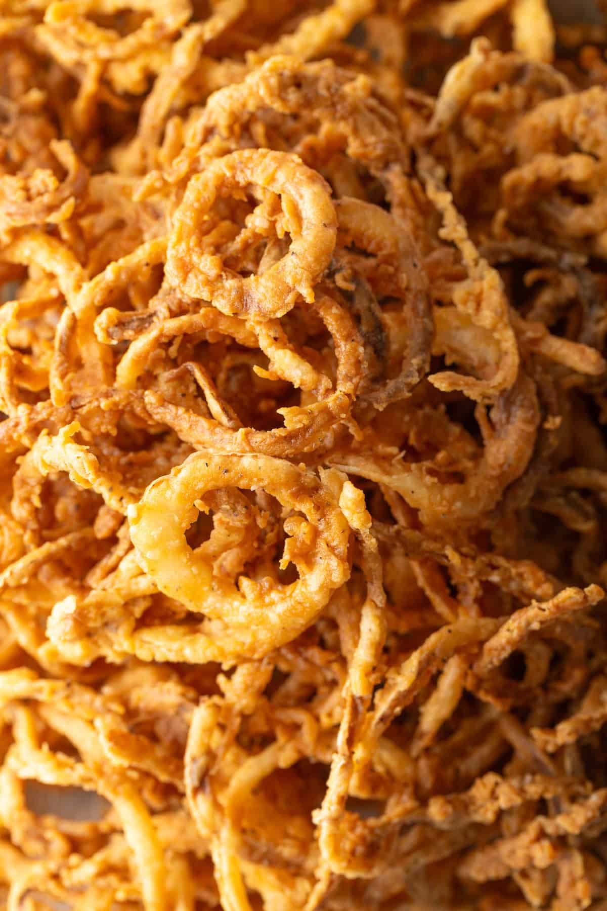 A closeup shot of a French's fried onions recipe.